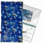 3D Lenticular Check Book Cover, 3D Whire Dogs , Snuppy, Blue