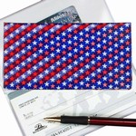 3D Lenticular Check Book Cover, American Flag, USA, Red, Whire, Blue