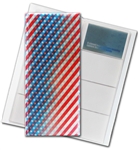 3D Lenticular 4”x10” Business Card File (Holds 128) ,BF128 , American, Red, White, Blue, Star