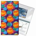 Lenticular Check Book Cover,3D Happy Face, Yellow, Green, Light Blue