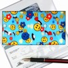  Lenticular Check Book Cover, 3D Happy Face, UFO, Blue Sky, Yellow, Blue
