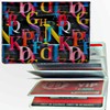  Lenticular ID Card Holder with vinyl insert of six frosted pockets, Changing Letters , Black, Red, Blue