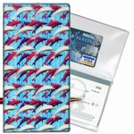  Lenticular Check Book Cover, 3D Dauphin, White, Blue