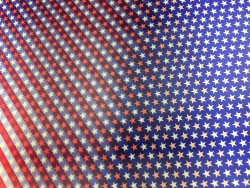 3D Lenticular Fabric Sheet Color-Changing Red White Star Green White