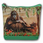 Lenticular Purse, 3D Lenticular Picture, chimpanzee, Mom and Baby, VSP-015-Pavia