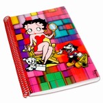Betty Boop Lenticular Ultra Spacious Spiral Bound Notebook, 6”x9”, Blank, 200 Pages, 3D Movie Star Mosaic Image, Rainbow